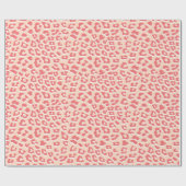 Coral White Leopard Print Cadeaupapier (Vlak)