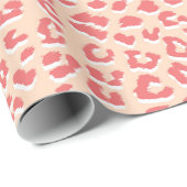 Coral White Leopard Print Cadeaupapier (Rol Hoek)