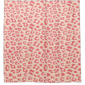 Coral White Leopard Print Douchegordijn (Voorkant)