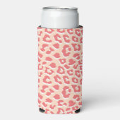 Coral White Leopard Print Seltzer Blikjeskoeler (Seltzer Voorkant)