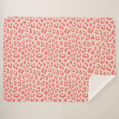 Coral White Leopard Print Sherpa Deken (Voorkant (horizontaal))