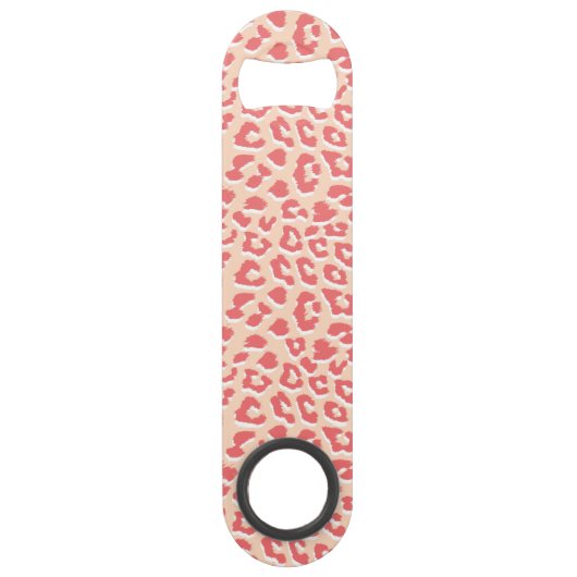 Coral White Leopard Print Speed Flessenopener (Achterkant)