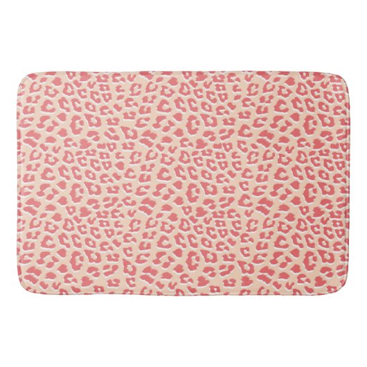 Coral White Luipaardprint Badmat (Voorkant)