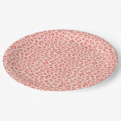 Coral White Luipaardprint Papieren Bordje (Gekanteld)