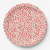 Coral White Luipaardprint Papieren Bordje (Voorkant)