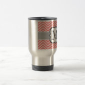 Coral White Monogram Letter M Chevron Reisbeker (Center)