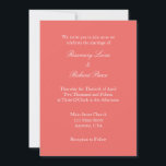 Coral White Plain Simple Wedding Invitation Kaart<br><div class="desc">Papieren producten van hoge kwaliteit,  perfect voor elke gelegenheid.</div>