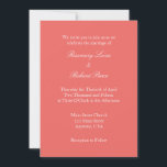 Coral White Plain Simple Wedding Invitation Kaart<br><div class="desc">Papieren producten van hoge kwaliteit,  perfect voor elke gelegenheid.</div>