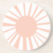 Coral White Sun Pattern Zandsteen Onderzetter (Voorkant)