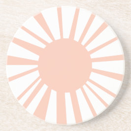 Coral White Sun Pattern Zandsteen Onderzetter