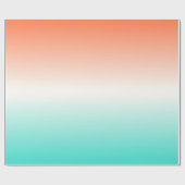 Coral White Turquoise Ombre Cadeaupapier (Vlak)