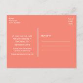 Coral & White Wedding Elegant Save Date Briefkaart (Achterkant)