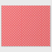 Coral | Wit Polka Dot inpakpapier (Vlak)