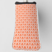Coral Witte Harten Patroon Golfheadcover (Draai 90)