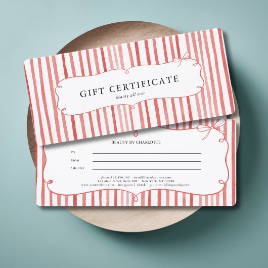 Coral Witte Streep Vintage Strik Giftcertificaat