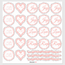Coral Woodsy Wedding Assortment 1 Die Cut Vinyl