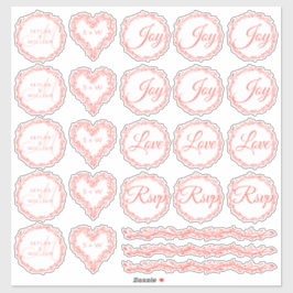 Coral Woodsy Wedding Assortment 1 Die Cut Vinyl Sticker