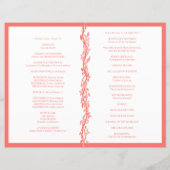 Coral Woodsy Wedding Ceremony Folded Programme (Achterkant)