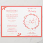 Coral Woodsy Wedding Ceremony Folded Programme (Voorkant)