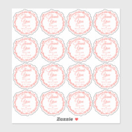 Coral Woodsy Wedding Dank u Contour Vinyl Sticker