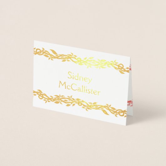 Coral Woodsy Wedding Place Card Escort Seating Folie Kaarten (Voorkant)