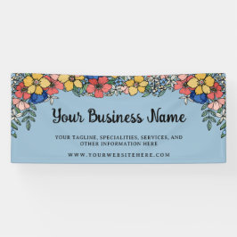 Coral Yellow Blue Floral Business Name Spandoek