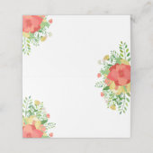 Coral & Yellow Rose Bouquet Plaatskaartje (Buitenkant ongevouwen)