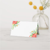 Coral & Yellow Rose Bouquet Plaatskaartje (Achterkant)