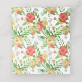 Coral & Yellow Rose Bouquet Plaatskaartje (Binnenkant ongevouwen)