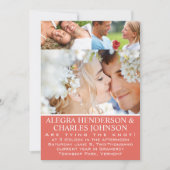Coral Your Photo Typography Wedding Invitations Kaart (Voorkant)