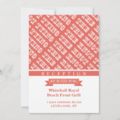 Coral Your Photo Typography Wedding Invitations Kaart (Achterkant)