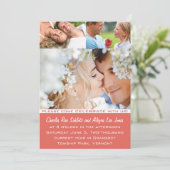 Coral Your Photo Wedding Invitations Kaart (Staand voorkant)