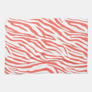 Coral Zebra Pattern Theedoek