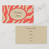 Coral Zebra Print Visitekaartje (Voorkant / Achterkant)