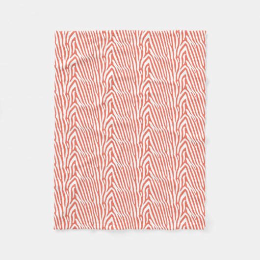 CORAL ZEBRA STRIPE FLEECE DEKEN (Voorkant)
