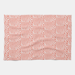 CORAL ZEBRA STRIPES THEEDOEK