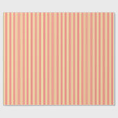 Corale en gele snoepjes strepen cadeaupapier (Vlak)