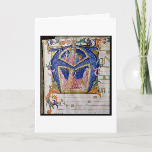 Corale/Graduale no.5 Historiated aanvankelijk 'a' Notitiekaartje (Voorkant)