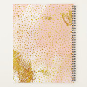 Corale perzik waterverf en gouden confetti monogra planner (Achterkant)