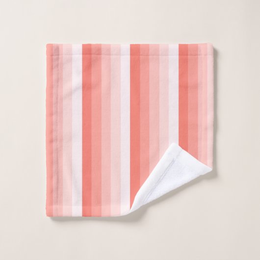 Corale perzikschaduwstrepen bad handdoek (Wasdoekje)