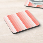 Corale perzikschaduwstrepen bier onderzetter (Linkerzijde)