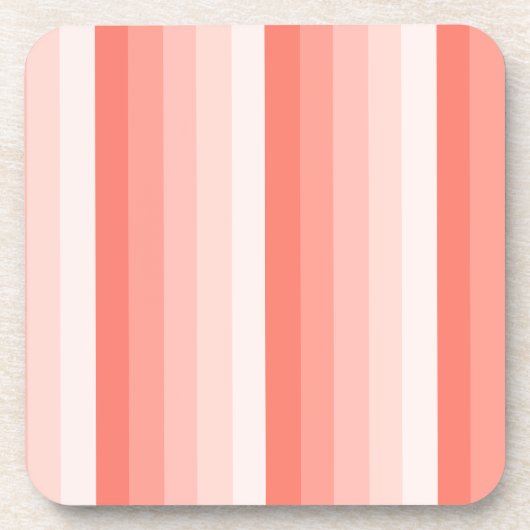 Corale perzikschaduwstrepen bier onderzetter (Voorkant)