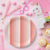 Corale perzikschaduwstrepen papieren bordje (Feest)