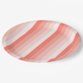 Corale perzikschaduwstrepen papieren bordje (Gekanteld)