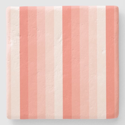 Corale perzikschaduwstrepen stenen onderzetter (Voorkant)