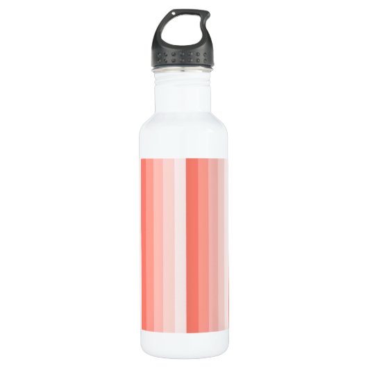 Corale perzikschaduwstrepen waterfles  (Voorkant)