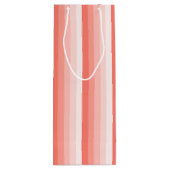 Corale perzikschaduwstrepen wijn cadeautas (Achterkant)