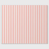 Corale strepen en witte snoepjes cadeaupapier (Vlak)