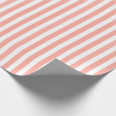 Corale strepen en witte snoepjes cadeaupapier (Hoek)