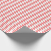 Corale strepen en witte snoepjes cadeaupapier (Hoek)